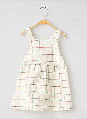 Rochie scurtă guler pătrat fără mâneci alb MOULIN ROTY fată