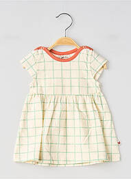 Rochie scurtă țesătură poplin mâneci scurte bej MOULIN ROTY fille