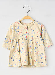 Rochie scurtă imprimeu fantezie mâneci lungi bej MOULIN ROTY fille