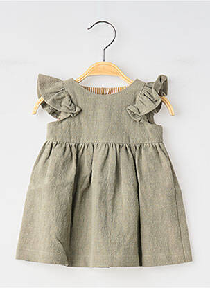 Rochie scurtă mâneci scurte mâneci scurte verde SO FAMILY fată