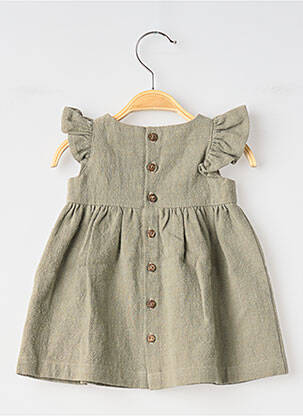 Rochie scurtă mâneci scurte mâneci scurte verde SO FAMILY fată