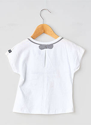 Tricou croială dreaptă mâneci scurte alb ELLE EST OU LA MER fată