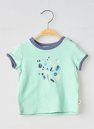 Tricou serigrafie flockată mâneci scurte albastru MOULIN ROTY copil