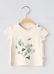 Tricou serigrafie flockată mâneci scurte bej MOULIN ROTY enfant
