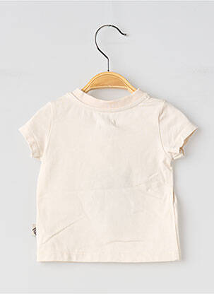 Tricou serigrafie flockată mâneci scurte bej MOULIN ROTY copil