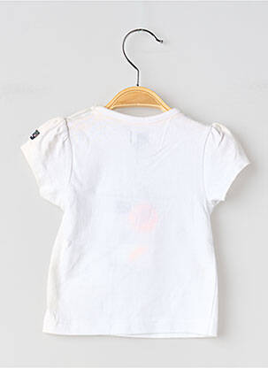 Tricou croială cambrată mâneci scurte alb ELLE EST OU LA MER fată