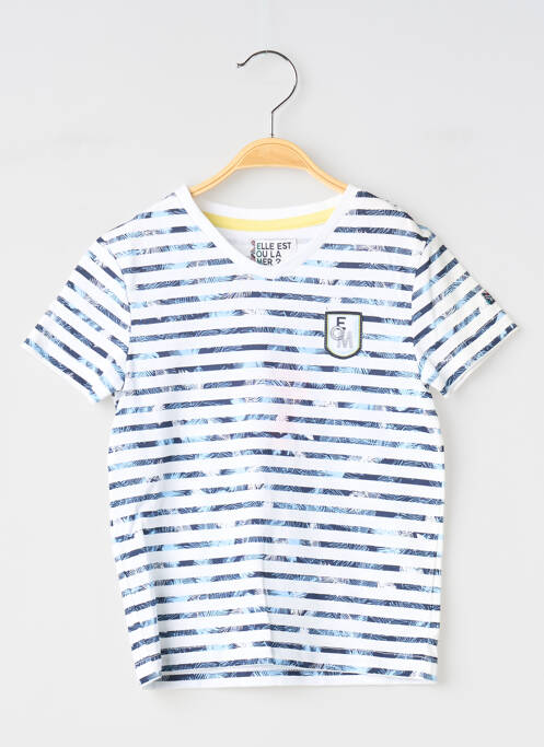 Tricou alb ELLE EST OU LA MER băiat