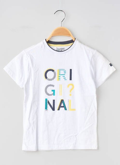 Tricou alb ELLE EST OU LA MER băiat