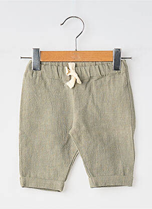 Pantalon drept croială dreaptă talie elastică verde ELLE EST OU LA MER băiat