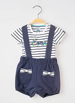 Set șort albastru ELLE EST OU LA MER fată