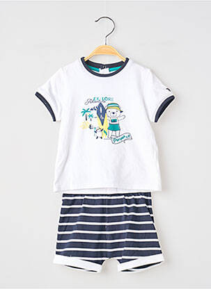 Set șort alb ELLE EST OU LA MER băiat
