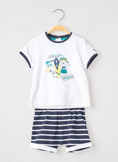 Set șort alb ELLE EST OU LA MER băiat