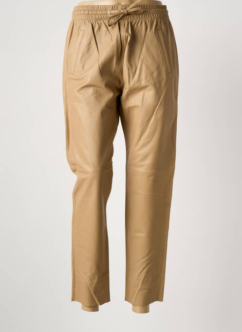 Pantalon 7/8 talie elastică mărime normală maro deschis OAKWOOD femme