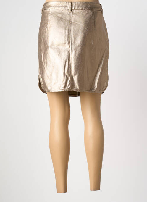 Fustă scurtă auriu PIECES femeie