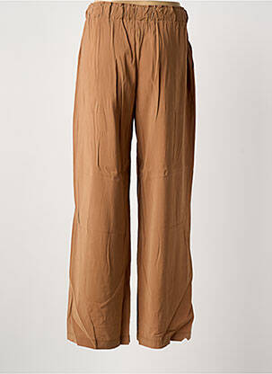 Pantalon drept talie elastică bej LOKITA femeie