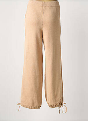 Pantalon drept talie elastică bej FRACOMINA femeie
