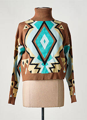 Pulover cu guler înalt maro FRACOMINA femeie