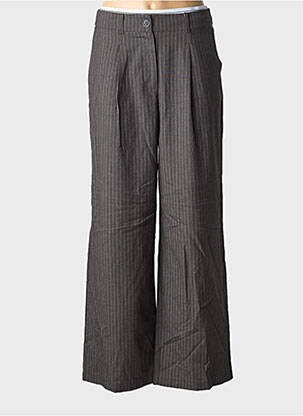 Pantalon larg închidere cu fermoar sub clapetă cu nasturi talie înaltă gri ONLY femeie