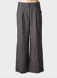 Pantalon larg închidere cu fermoar sub clapetă cu nasturi talie înaltă gri ONLY femeie