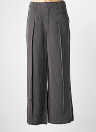 Pantalon larg talie cu cleme talie înaltă gri CREAM femeie