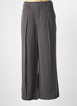 Pantalon larg talie cu cleme talie înaltă gri CREAM femme