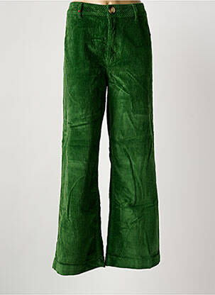 Pantalon evazat verde F.A.M. femeie