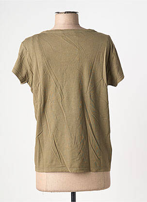 Tricou serigrafie mâneci scurte verde ONE TEE femeie