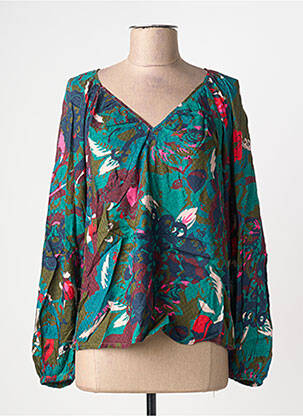 Bluză țesătură poplin mâneci lungi verde WHITE STUFF femme