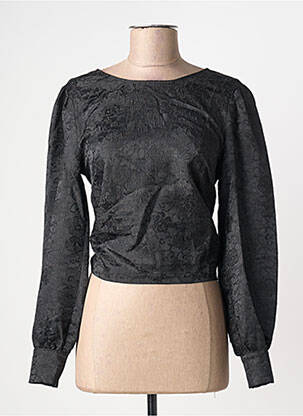 Top guler rotund mâneci lungi negru GRACE & MILA femeie