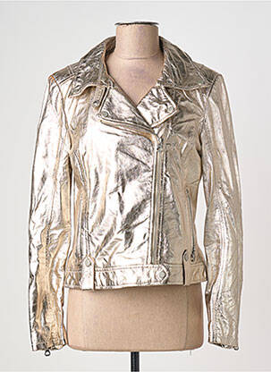 Geacă din piele argintiu GIPSY BY MAURITIUS femeie