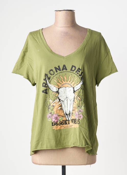 Tricou verde PLEASE femeie