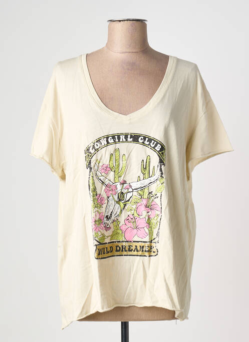 Tricou bej PLEASE femeie