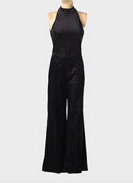Salopetă-pantalon închidere cu fermoar la spate fără mâneci negru ICHI femme