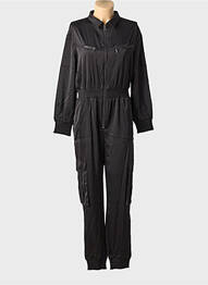 Salopetă-pantalon guler de bluză mâneci lungi negru FREEMAN T.PORTER femme