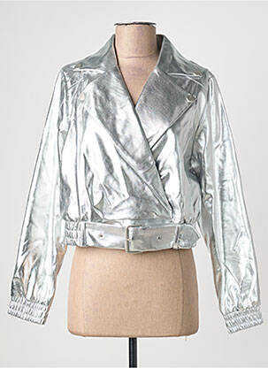 Jachete casual guler tip costum argintiu ICHI femeie