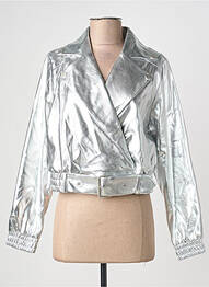 Jachete casual guler tip costum argintiu ICHI femeie