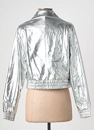 Jachete casual guler tip costum argintiu ICHI femeie