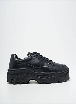 Adidași material neted toc de 4 la 6 cm negru BRONX femeie