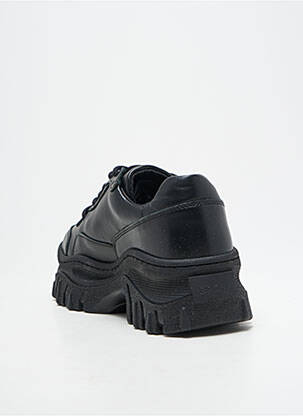 Adidași material neted toc de 4 la 6 cm negru BRONX femeie