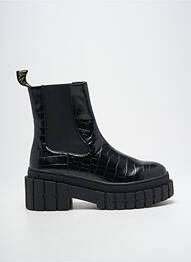 Botine/ghete țesătură satinată toc de 4 la 6 cm negru NO NAME femeie