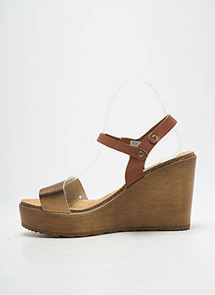 Sandale/pantofi decupați material neted toc de 7 la 9 cm maro AMOA femeie