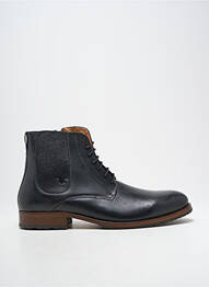 Botine/ghete țesătură satinată toc mic negru KOST homme