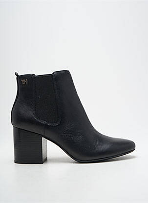 Botine/ghete țesătură satinată toc de 4 la 6 cm negru TOMMY HILFIGER femeie