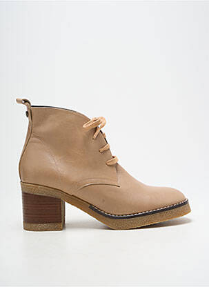 Botine/ghete material neted toc de 4 la 6 cm bej LODI femeie