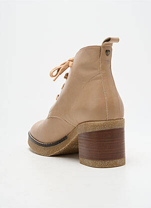 Botine/ghete material neted toc de 4 la 6 cm bej LODI femeie
