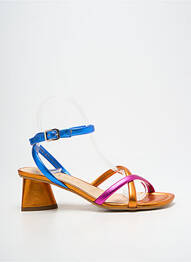 Sandale/pantofi decupați țesătură satinată toc de 4 la 6 cm portocaliu LODI LOVE femme