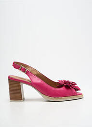 Pantofi cu toc țesătură satinată toc de 7 la 9 cm roz GADEA femme