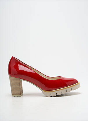Pantofi cu toc material neted toc de 7 la 9 cm roșu GADEA femeie