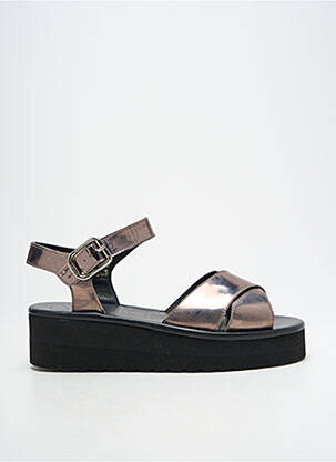Sandale/pantofi decupați material neted toc de 4 la 6 cm argintiu GADEA femeie
