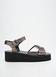 Sandale/pantofi decupați material neted toc de 4 la 6 cm argintiu GADEA femme